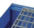 Auffangwanne Auffangvol.215l L1200xB800xH360mm Stahlbl.m.Gitterrost blau
