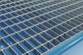 Auffangwanne Auffangvol.215l L1200xB800xH360mm Stahlbl.m.Gitterrost blau