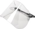 Electrician#s protective visor glass-clear, with helmet retainer 460 x 200 mm EN