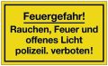 Hinweiszeichen Feuergefahr L250xB150mm gelb schwarz Ku.