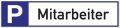 Parkplatzbeschilderung Parkplatz f.Mitarbeiter L460xB110mm Alu.weiß/blau/schwarz