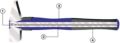 Schlosserhammer 300g Stiel-L.300mm 3-Komp.m.Stahlschutzhülse