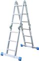 Multipurpose hinged ladder with rungs