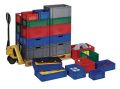 Transportstapelbehälter L600xB400xH145mm grün PP Seitenwände geschl.LA-KA-PE