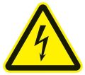 Warning symbol ASR A1.3/DIN EN ISO 7010 200 mm warning, electrical voltage plast
