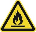 Warnzeichen ASR A1.3/DIN EN ISO 7010 200mm Warnung feuergefährliche Stoffe Ku.