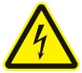 Warnzeichen ASR A1.3/DIN EN ISO 7010 200mm Warnung v.elektrischer Spannung Folie