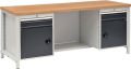 Werkbank grau/anthr.-grau B2000xH859xT750mm Buche Multiplex 40mm 2Schubl.2Türen