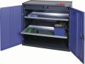 Werkzeug-/Beistellschrank H1000xB1000xT500mm 2 Schubl.,2 BD anthr/blau NCS