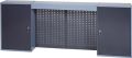 Werkzeugschrank H600xB1600xT190mm silber anthrazit 4 Lochrückwände,2 Türen