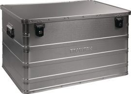 Aluminium box L790xW560xH475mm 184 l with hinged catch and cylinder lock