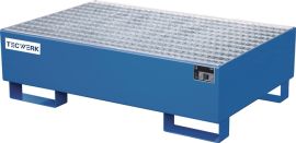 Auffangwanne Auffangvol.215l L1200xB800xH360mm Stahlbl.m.Gitterrost blau