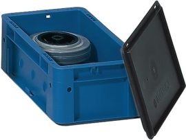 Cover L300xW200mm black PP suit. f. stackable transport containers 4/box LA-KA-P