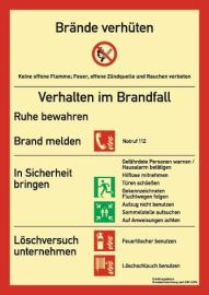 Brandschutzzeichen DIN EN ISO 7010 L210xB297mm Brandschutzordnung Folie