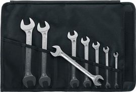 Double open-end spanner set 10/10 12-piece AF chrome-alloy steel chrome-plated S