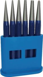 Drift punch set 6-pc. 1-2-3-4-5 + centre punch dm 4 mm plastic holder