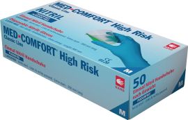 Einweghandschuhe MED COMFORT High Risk Gr.M blau Nitril 50 St./Box