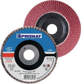 Fan-type disc dm 115 mm granulation 120 offset INOX ceramic grit CO