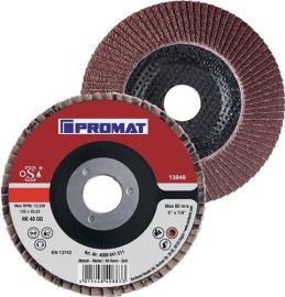 Fan-type disc dm 115 mm granulation 120 offset steel/wood normal corundum PROMAT