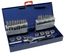 Threading tool set M3-M12 31 pc. HSS metal box PROMAT