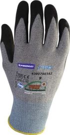 Gloves flex N size 8 grey/black 3-thr. back-fabric w.nitrile micro foam EN 388 c