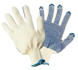 Handschuhe Gr.7/8 weiß/blau PES/CO EN 388 Kat.II AT