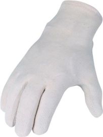 Gloves size 8 natural white cotton jersey category I AT
