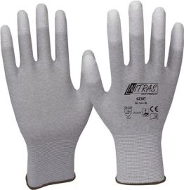 Gloves size XXXL (11) grey/white nylon carbon w.polyurethane EN 388, EN 16350 ca