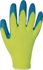 Handschuhe Harrer Gr.9 gelb/blau Acryl m.Latex EN 388 Kat.II