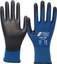 Handschuhe Nitras Skin Gr.XL blau/schwarz Nyl.mitPUR EN 388 Kat.II