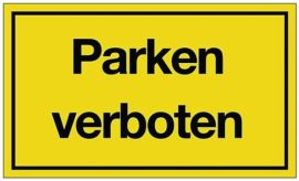 Hinweiszeichen Parken verboten L250xB150mm gelb schwarz Ku.