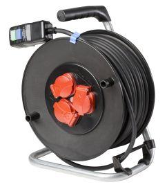 Safety cable reel with personal protection plug