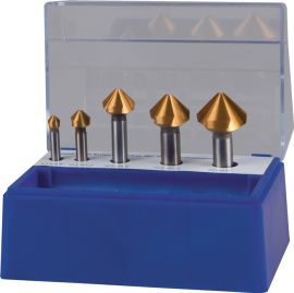 Kegelsenkersatz DIN335 C 90Grad 6,3-25mm HSS TiN 5tlg.Ku.-Box