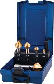 Countersink set DIN335 C 90 degree 6.3-25 mm HSS TiN Z.3 5 pc. plastic cassette