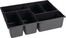 Kleinteileeinsatz Gr. M Polystyrol mit 6 Mulden schwarz