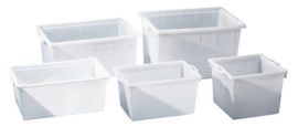 Kunststoffbehälter eck.80l PE natur L750xB490xH310mm konische Form GRAF