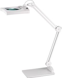 LED-Lupenleuchten 190,5mm (7,5 Zoll) m. Abdeckung,eckiger Kopf weiß m. Standfuß