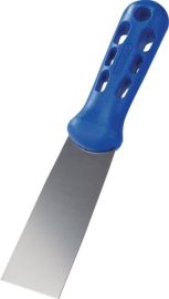 Painters spatula width 40 mm high-gloss polished plastic, flat-oval, blue stain