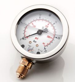 Glycerine filled pressure gauge Bourdon tube