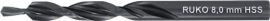 Subland twist drill DIN8374 type N M4 HSS 90 degree fine RUKO