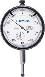 Dial gauge DIN878 10 mm read-off 0.01 mm with impact protection