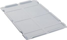 Scharnierdeckel PP L600xB400mm grau f.Transportstapelkasten ALLIT