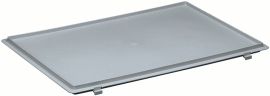 Hinged cover polypropylene L400xW300mm grey for stackable transport containers L