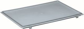 Hinged cover polypropylene L600xW400mm grey for stackable transport containers L