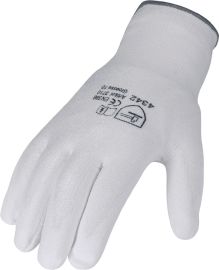 Cut-resistant gloves size 11 white HDPE w.polyurethane EN 388 category II 10 pai