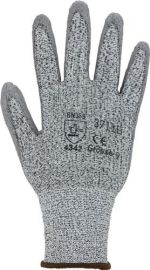 Cut-resistant gloves size 8 grey/grey HDPE with polyurethane EN 388 category II