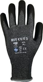 Cut-resistant gloves HIT CUT 5 size 11 grey/black HDPE/El./gl. fibre w.nitrile m