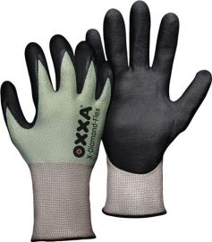 Cut-resistant gloves X-DIAMOND-FLEX size 9 black/light green nylon/Lycra/Dyneema