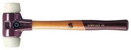 Soft faced hammer SIMPLEX length 330 mm head dm 40 mm hard wood nylon white HALD