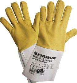 Welder#s gloves Mexico Z Super size 10 yellow/grey top goatskin nappa/split leat